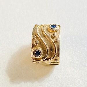 Pandora Retired 14K Gold Babbling Brook Clip with Sapphires - 750418SA